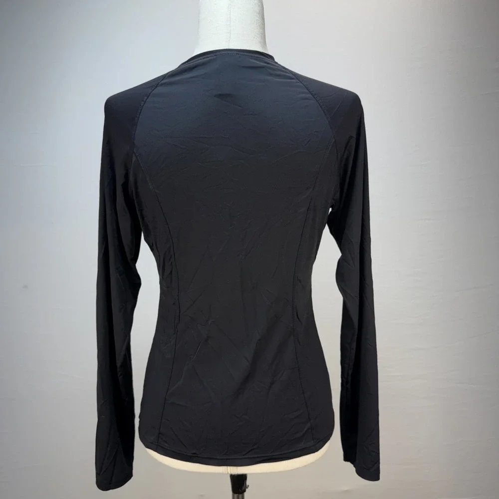 Niptuck Swim Long Sleeve Full‎ Zip Sun Safe Rashgurad Top Black Size 10 Jacket
